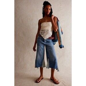 Free People Blue Wide Leg Jeans